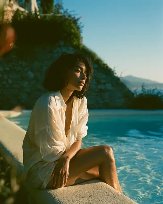 Thoughtful portrait image pinned to a board